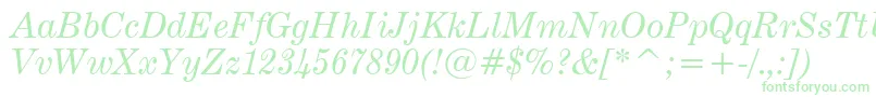 CenturyExpandedItalicBt Font – Green Fonts on White Background