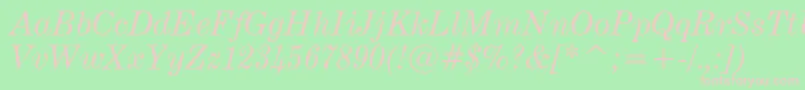 CenturyExpandedItalicBt Font – Pink Fonts on Green Background