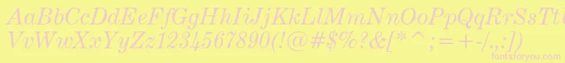 CenturyExpandedItalicBt Font – Pink Fonts on Yellow Background