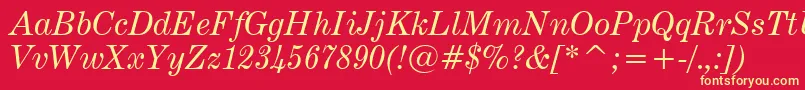 CenturyExpandedItalicBt Font – Yellow Fonts on Red Background