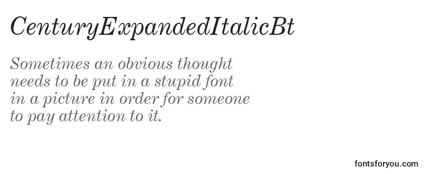 Review of the CenturyExpandedItalicBt Font