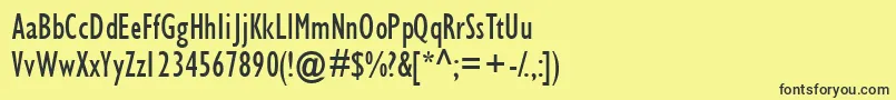 フォントGimletcondssk – 黒い文字の黄色い背景