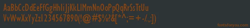 Шрифт Gimletcondssk – коричневые шрифты на чёрном фоне