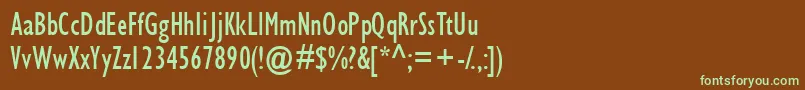 Шрифт Gimletcondssk – зелёные шрифты на коричневом фоне