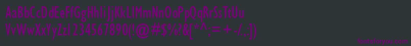 Gimletcondssk-fontti – violetit fontit mustalla taustalla