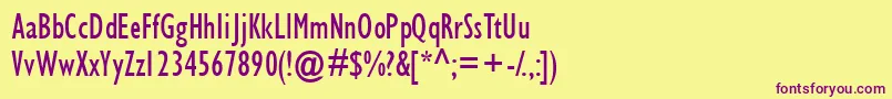 Czcionka Gimletcondssk – fioletowe czcionki na żółtym tle