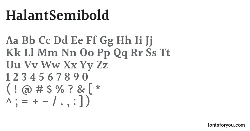 HalantSemiboldフォント–アルファベット、数字、特殊文字