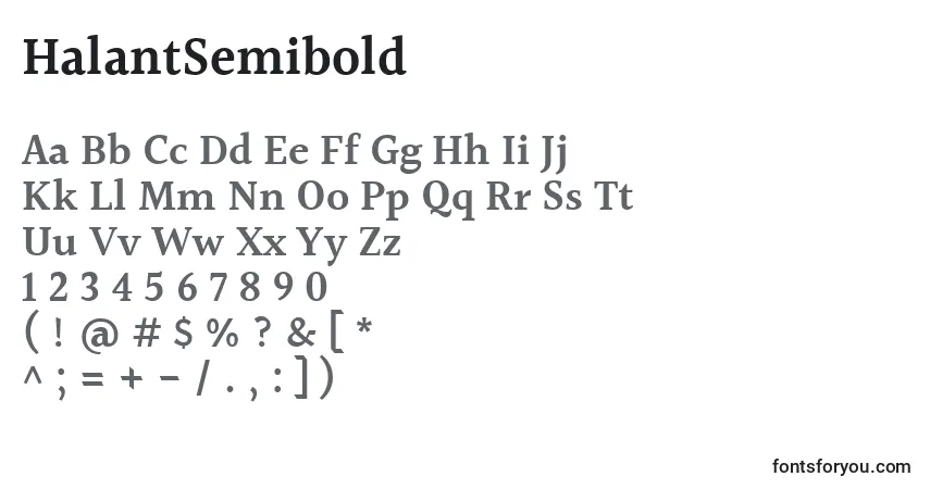 Police HalantSemibold - Alphabet, Chiffres, Caractères Spéciaux