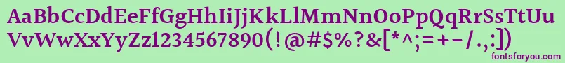 HalantSemibold Font – Purple Fonts on Green Background