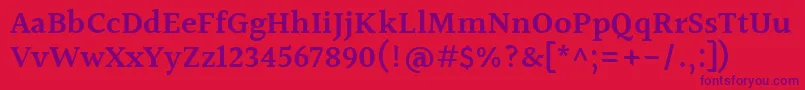 フォントHalantSemibold – 赤い背景に紫のフォント