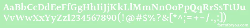 フォントHalantSemibold – 緑の背景に白い文字