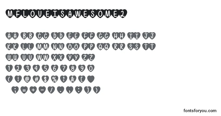 Шрифт MfLoveIsAwesome2 – алфавит, цифры, специальные символы