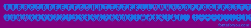 MfLoveIsAwesome2 Font – Blue Fonts on Purple Background