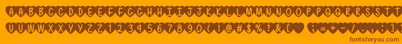 MfLoveIsAwesome2 Font – Brown Fonts on Orange Background