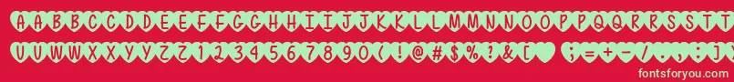 MfLoveIsAwesome2 Font – Green Fonts on Red Background