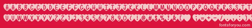 MfLoveIsAwesome2 Font – Pink Fonts on Red Background