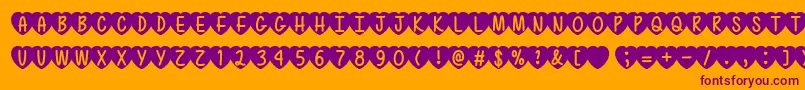 MfLoveIsAwesome2 Font – Purple Fonts on Orange Background