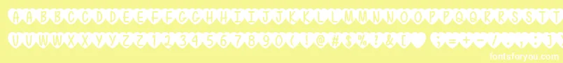 MfLoveIsAwesome2 Font – White Fonts on Yellow Background