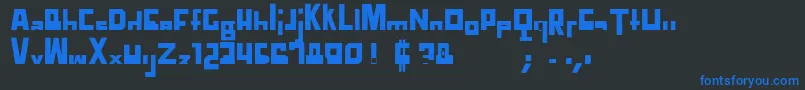 Fonte TtdCompadreRegular – fontes azuis em um fundo preto