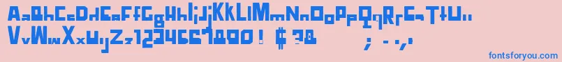 フォントTtdCompadreRegular – ピンクの背景に青い文字