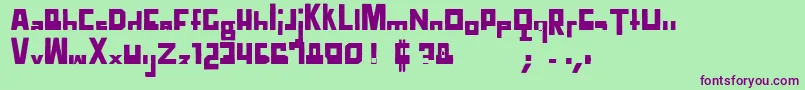 フォントTtdCompadreRegular – 緑の背景に紫のフォント