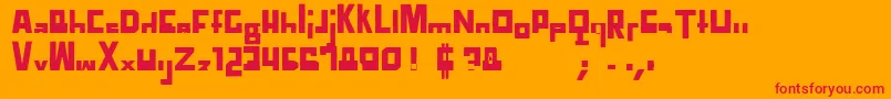 Fonte TtdCompadreRegular – fontes vermelhas em um fundo laranja