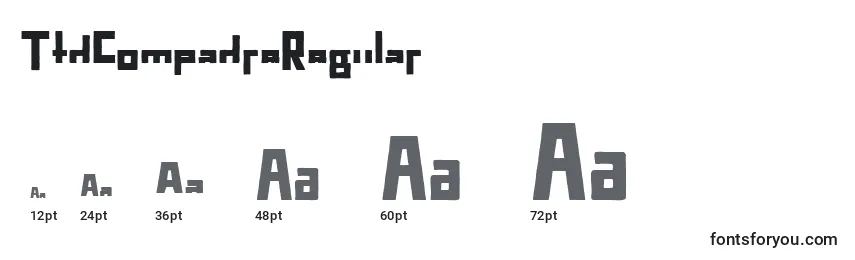 Размеры шрифта TtdCompadreRegular