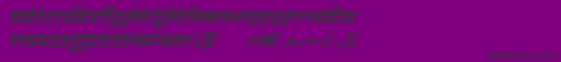 BitlingvedasBolditalic-Schriftart – Schwarze Schriften auf violettem Hintergrund