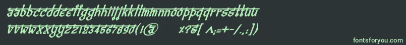 フォントBitlingvedasBolditalic – 黒い背景に緑の文字