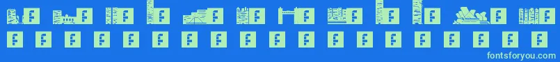 Skylife Font – Green Fonts on Blue Background