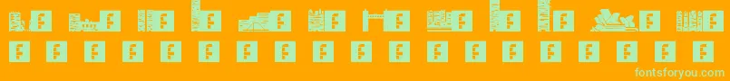 Skylife Font – Green Fonts on Orange Background