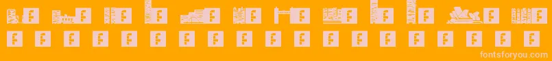 Skylife Font – Pink Fonts on Orange Background