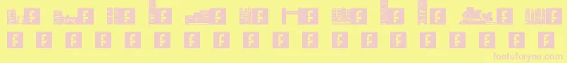 Fonte Skylife – fontes rosa em um fundo amarelo