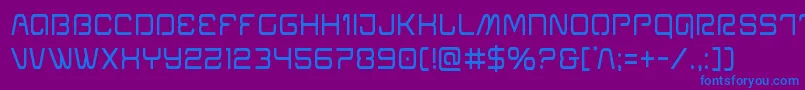 フォントMiraclemercurycond – 紫色の背景に青い文字