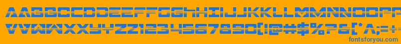 フォントTransamericahalf – オレンジの背景に青い文字