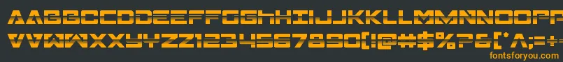 Transamericahalf-Schriftart – Orangefarbene Schriften auf schwarzem Hintergrund