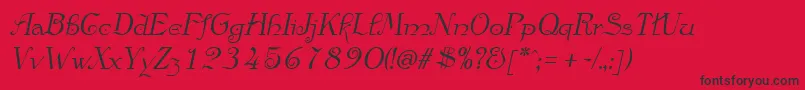 AnglicanItalic Font – Black Fonts on Red Background