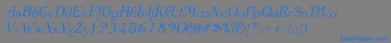 AnglicanItalic Font – Blue Fonts on Gray Background