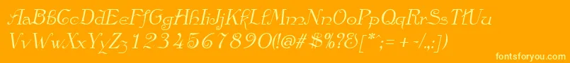 AnglicanItalic Font – Yellow Fonts on Orange Background