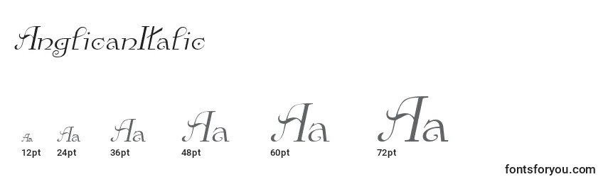 AnglicanItalic Font Sizes