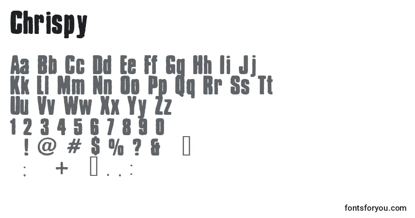 Schriftart Chrispy – Alphabet, Zahlen, spezielle Symbole