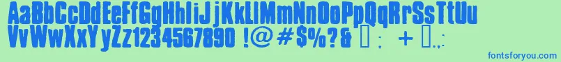 Czcionka Chrispy – niebieskie czcionki na zielonym tle