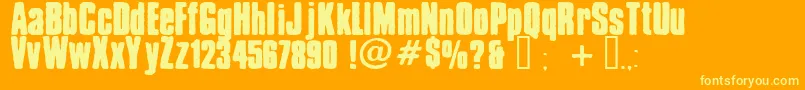 Chrispy Font – Yellow Fonts on Orange Background