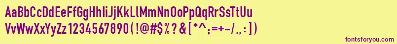 FetteEngschriftRegular Font – Purple Fonts on Yellow Background