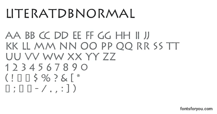 A fonte LiteratdbNormal – alfabeto, números, caracteres especiais