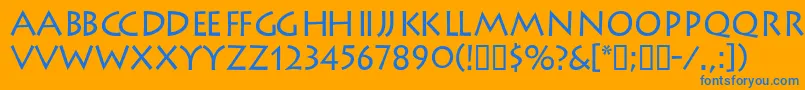 LiteratdbNormal Font – Blue Fonts on Orange Background