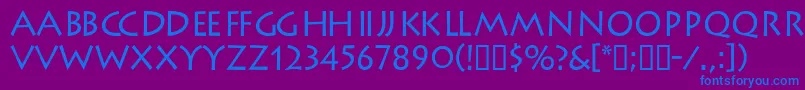 LiteratdbNormal-fontti – siniset fontit violetilla taustalla
