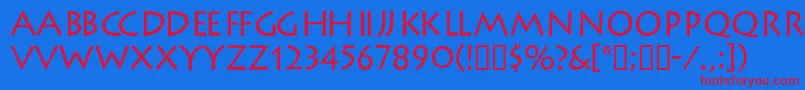 LiteratdbNormal Font – Red Fonts on Blue Background