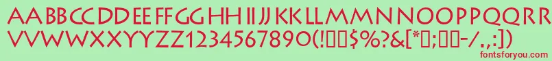 LiteratdbNormal Font – Red Fonts on Green Background