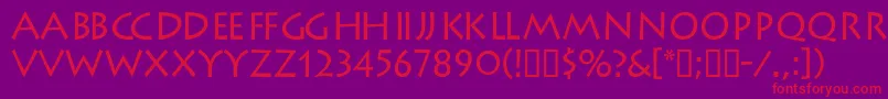 LiteratdbNormal Font – Red Fonts on Purple Background